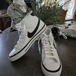 Nike White and Black High-Top Sneakers